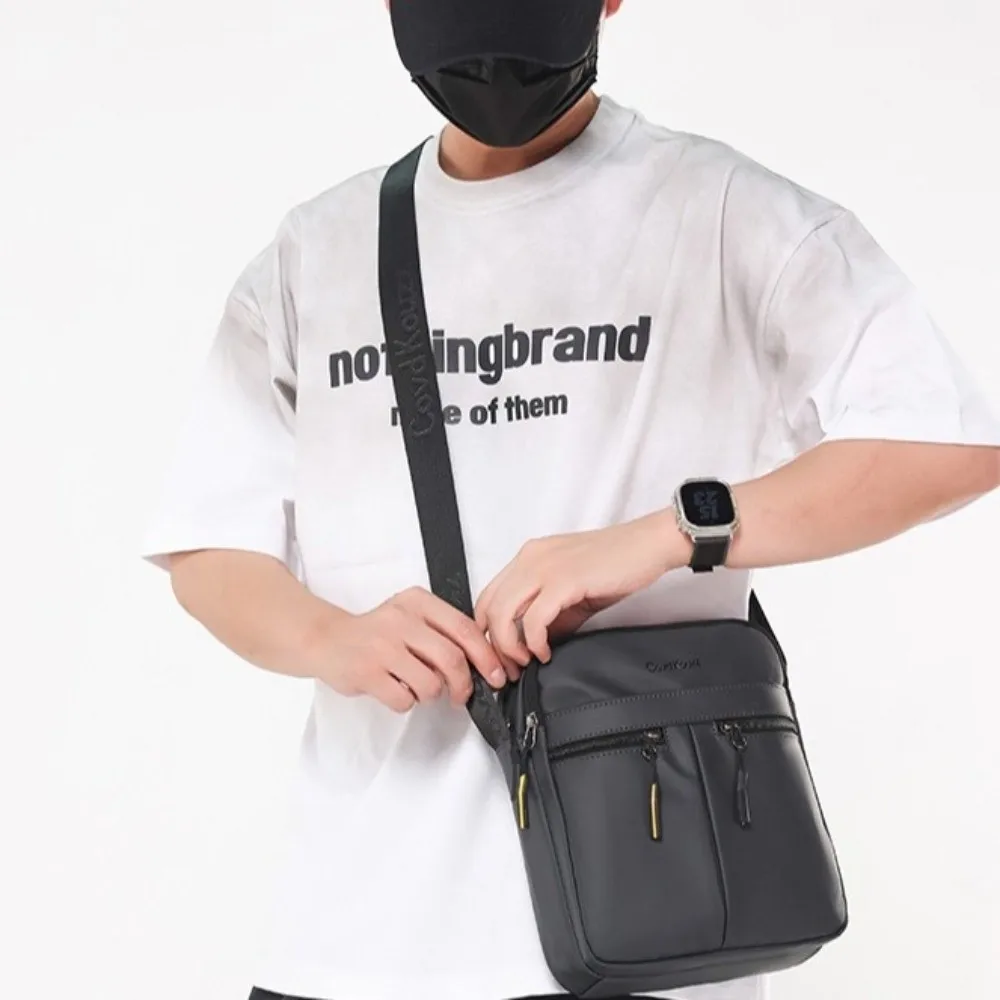 

Single Shoulder Men Shoulder Bag Multi-Pockets Large Capacity Business Messenger Bag Square Multi-functional
