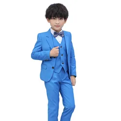 Boy Formal Blazer Coat  Kids Light Blue Coat Children Formal Wedding Shows Wear Size 110-170 Teens Costumes