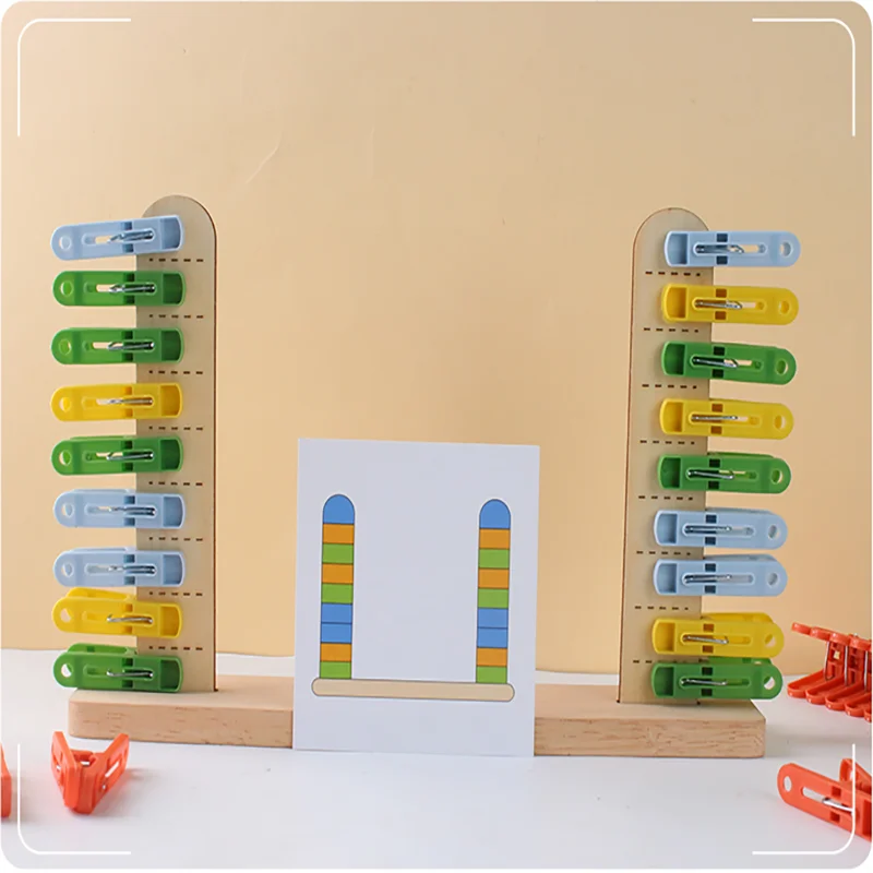 Jeu de puzzle pour bébé avec clips en plastique, jeu d'association en carton, document et forme Leone nition pour la coordination œil-main, motricité fine