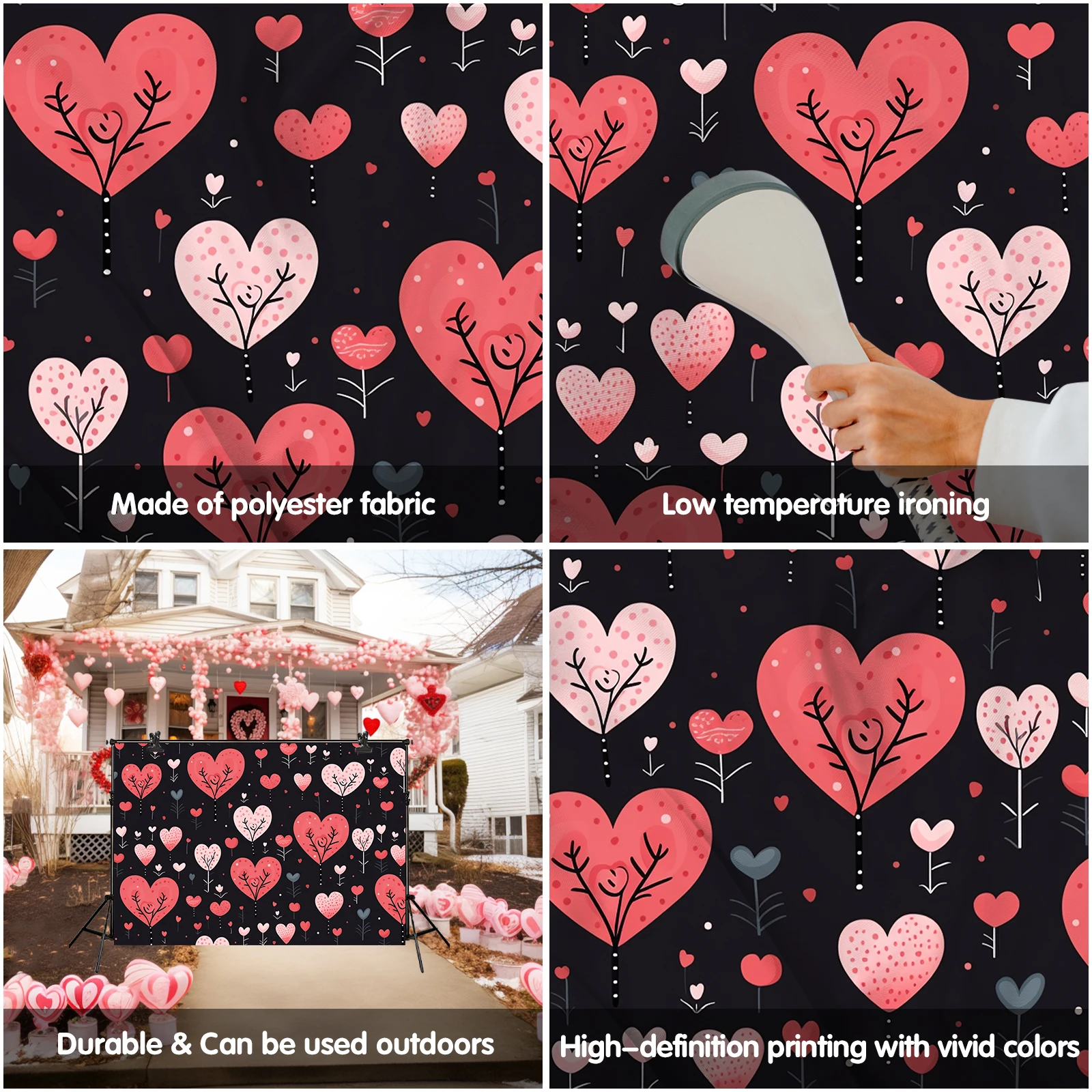 1PCS 100x150cm Valentine'S Day(40) Theme Backdrop,Photography Background,Used To Gifts,Activities Or Other Party Decoration