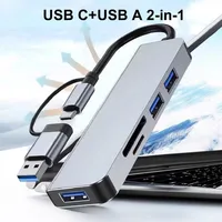 5 in 1 USB Type C HUB USB-C to USB3.0 SD Card Reader HUB Expansion Adapter For Laptop Computer Dock Station Splitter