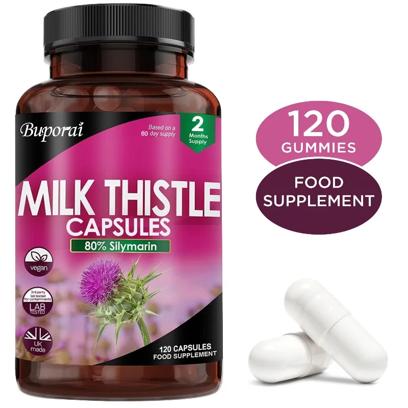 Milk Thistle Capsules - Cleansing, Promotes Energy Production, Antioxidant, Support Skin and Digestive Health, Improves Vitality