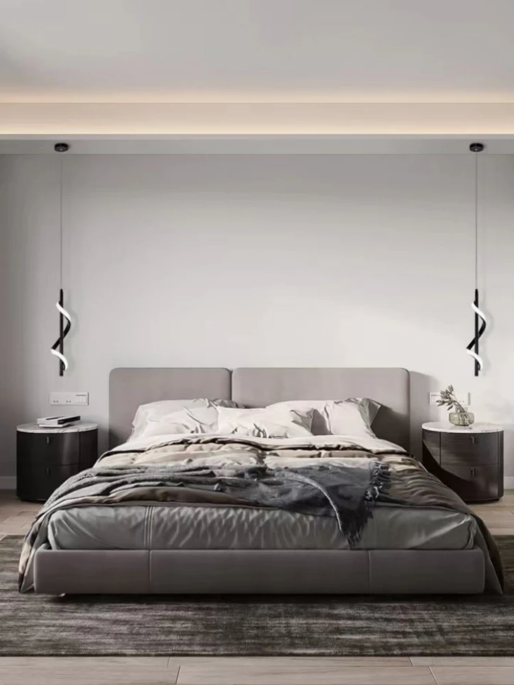 Nordycka Minimalistyczna Nowoczesna Luksusowa Lampa Wisząca z Spiralnym Prętem do Sypialni, Lampka Nocna, Żyrandol, Dekoracja Restauracji, Oprawy Oświetleniowe — Zdjęcie 2 z 2