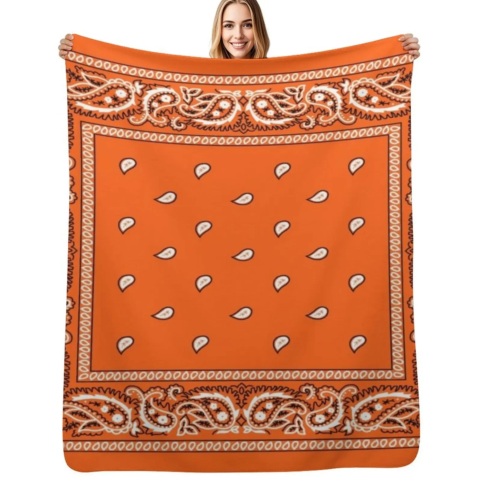 

Bandana Orange Throw Blanket Luxury Brand Softest for babies Blanket
