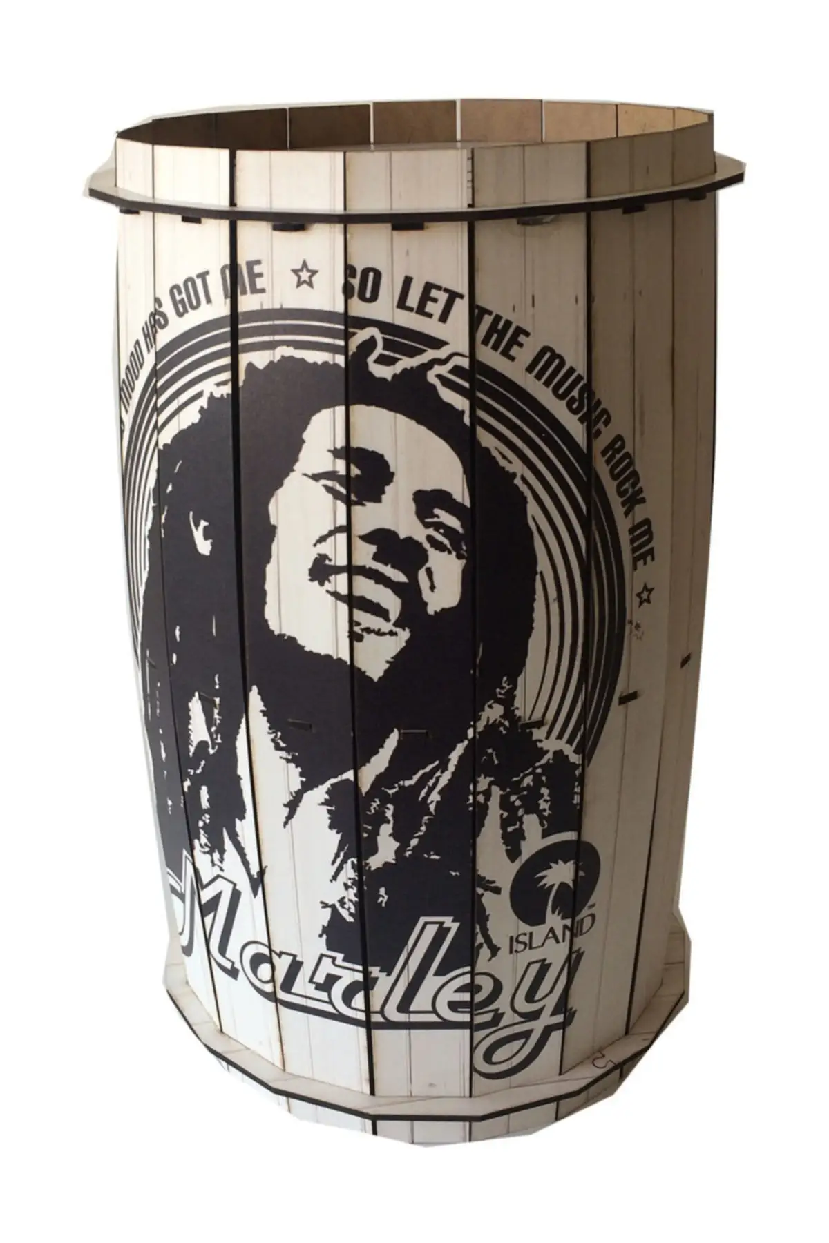 Mesa de centro de barril de madera,