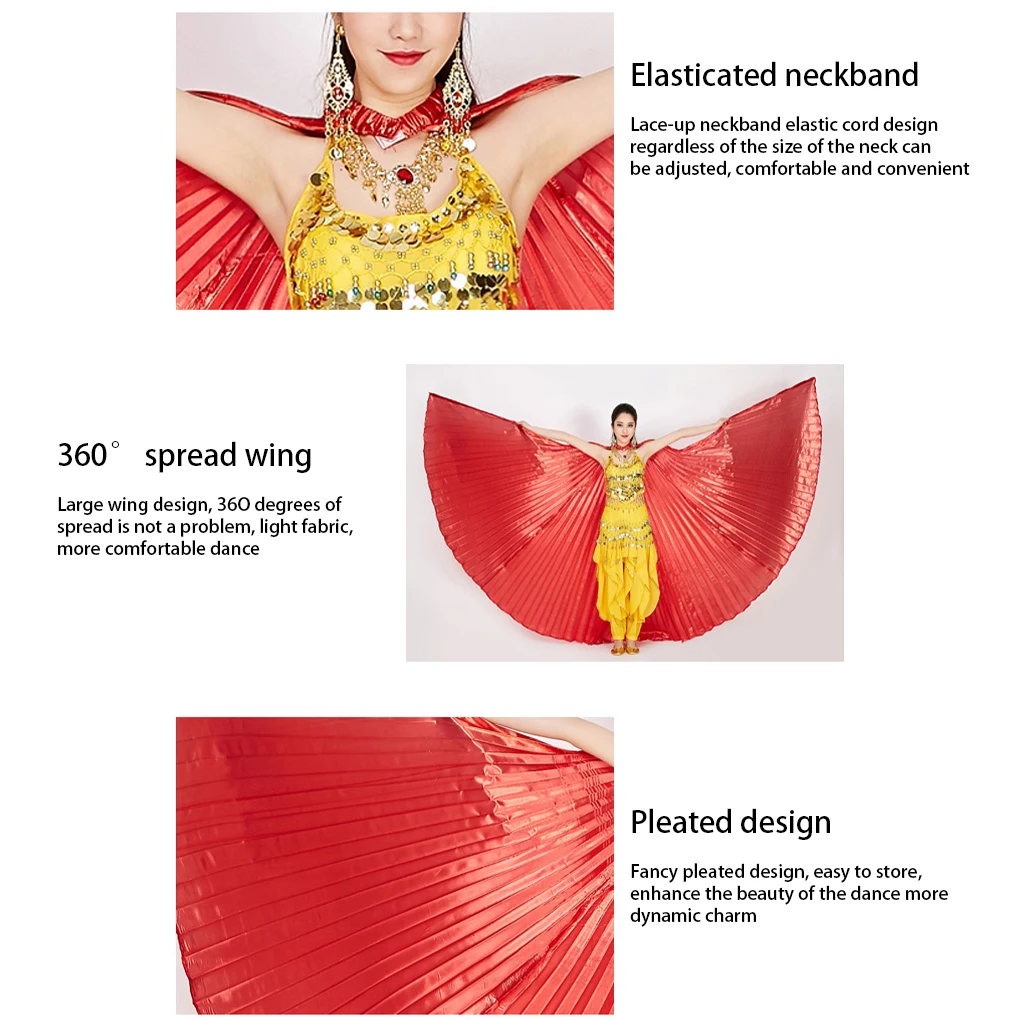 Ala de danza del vientre con palo telescópico, disfraces para adultos, accesorios de baile profesionales para actuaciones, color negro