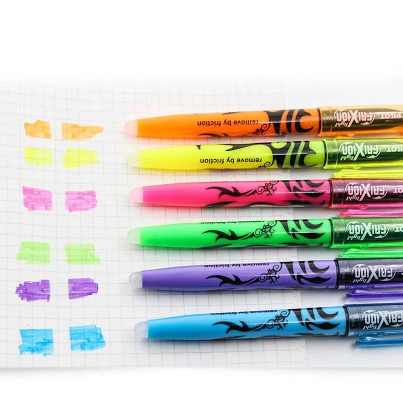 Imagem -06 - Kawaii Pastel Colorido Frixion Erasable Pen Grupo Marcadores Fluorescentes Bonito Papelaria Escolar Piloto Japonês