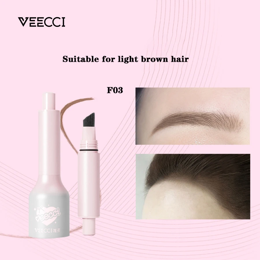 VEECCI stylo à sourcils liquide crayon à sourcils longue durée imperméable vif sauvage sourcil presse naturelle teinte à sourcils polyvalente
