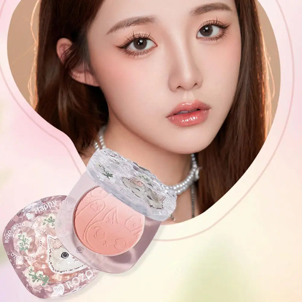 Cute Blusher Two-tone Gradient Powder Blusher Dish Face Blusher Matte Natural Cheek Tint Face Pink Red Face Blush Powder