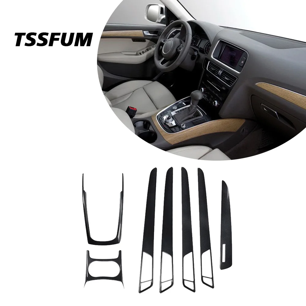 Newest Car Interior for Audi Q5 8R 2009-2018 Carbon Fiber Sticker Gear Shift Panel Cover Interior Trim Car Sticker Accessories