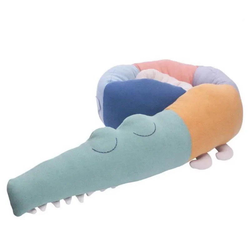 185cm Newborn Baby Bed Playpen Bumper Rail Crocodile Pillow Infant Crib Fence Cotton Cushion Decoration