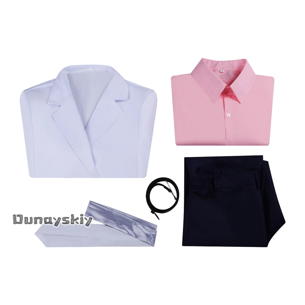 أنيمي 3-Z GINPACHiI SENSEI تأثيري ساكاتا المعلم زي{Dunayskiy States} معطف أبيض الوردي قميص التعادل نظارات هالوين تمويه