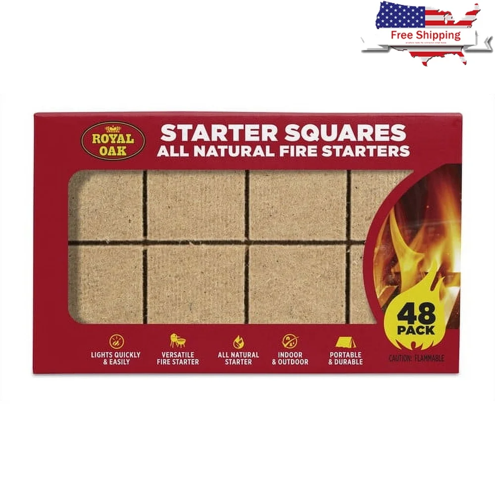 

48 Count Food Safe Fire Starters Charcoal Igniters Quick Light Portable Durable Campfire Fireplace Use Alternative to Lighter