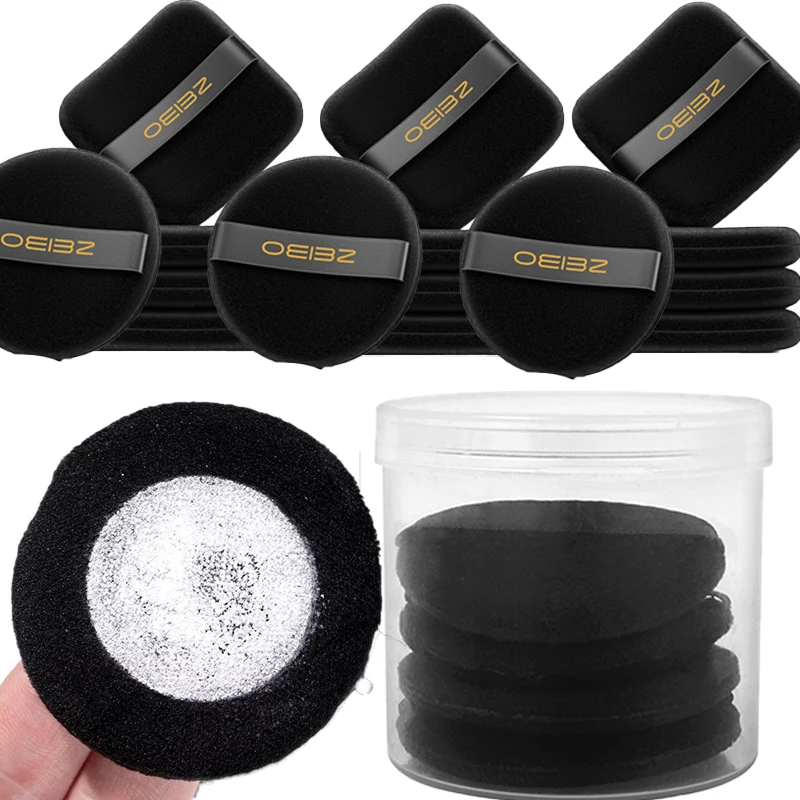 Wholesale Black Velet Powder Puffs with Box Makeup Sponges Wet Dry Use Setting Powder Pad Blush BB Cream Foundation Makeup Puff