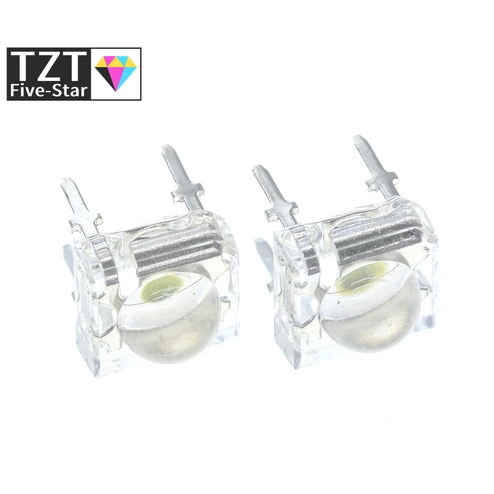 10 قطعة 5 مللي متر F5 سمكة البيرانا LED أبيض أحمر أخضر كهرمان واضح 5 مللي متر LED ديود صمامات باعثة للضوء 4 دبابيس سمكة البيرانا LED الثنائيات السطوع #4