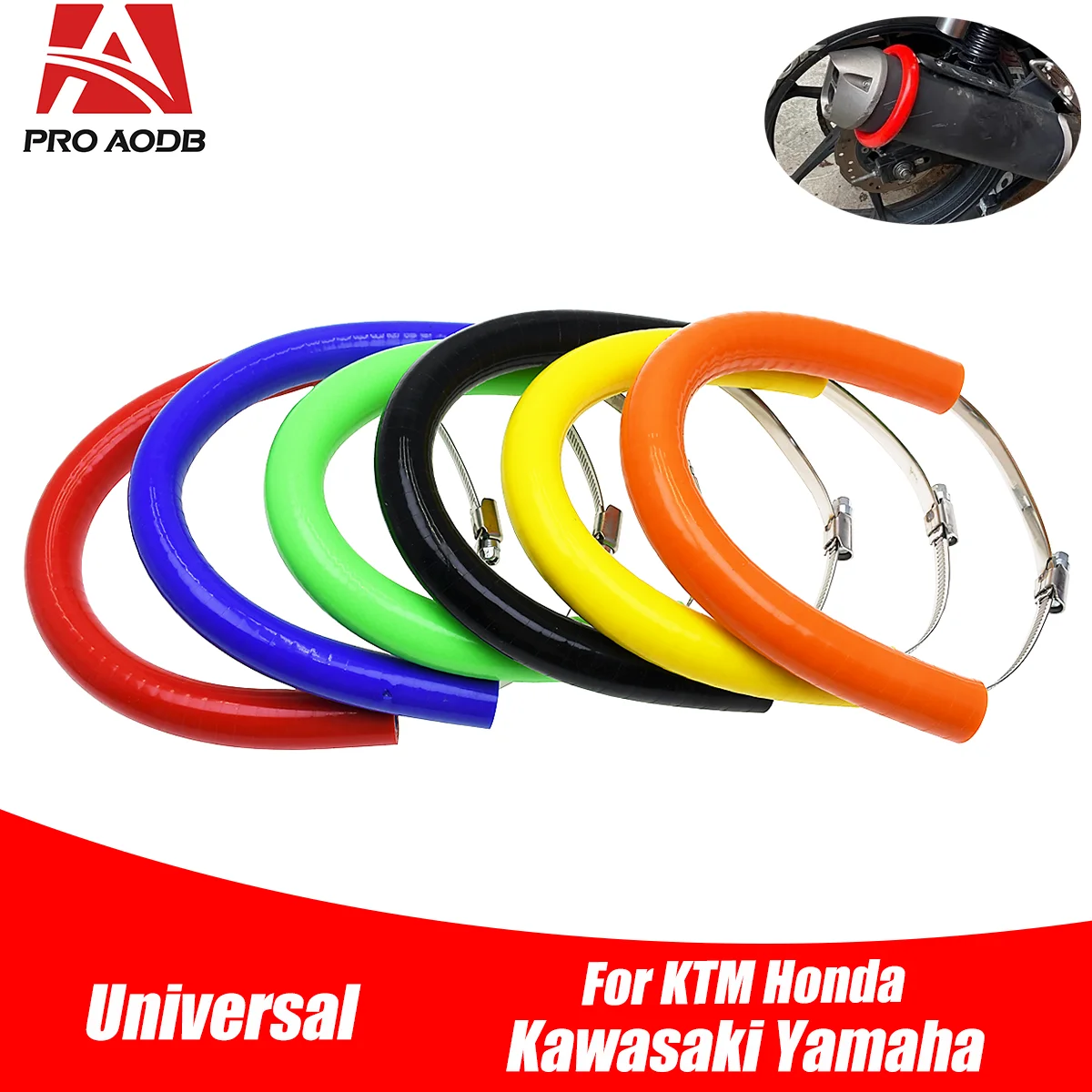 AliExpress PRO AODB Universal Motorcycle Oval Exhaust Protector Can Cover For KTM Dirt Bike Accessories Silicone Guard Anti-hot 250 350 450 500 CC