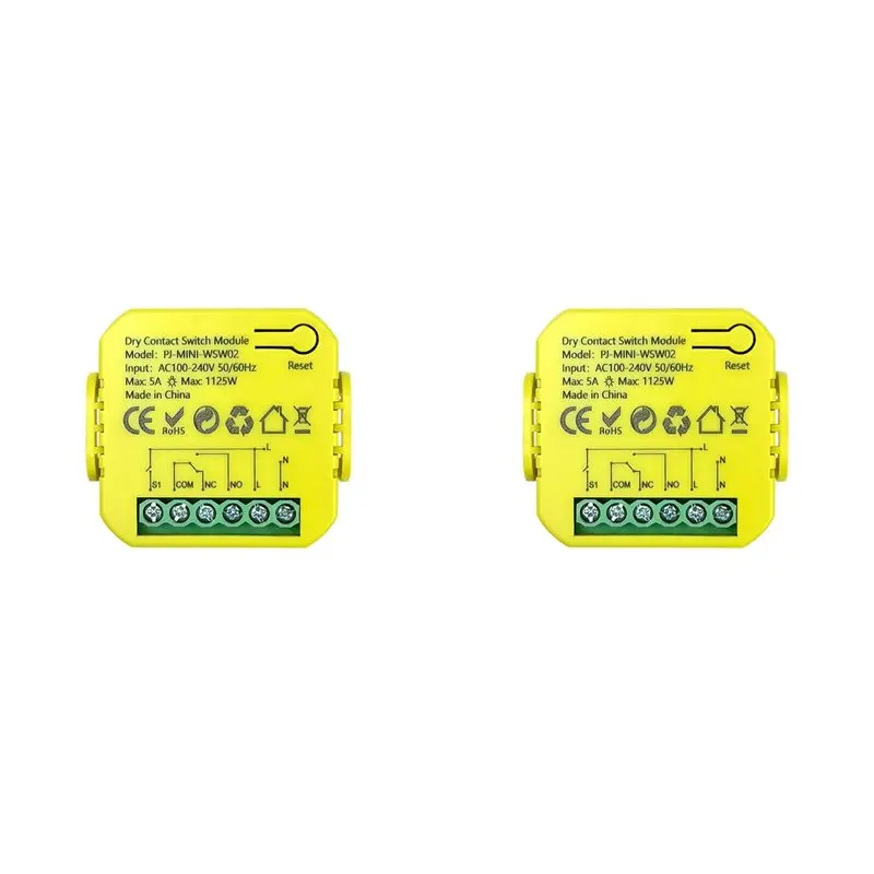 

ABSQ-2X Tuya Smart Life сухое контактное реле модуль Wi-Fi переключатель таймер приложение дистанционное управление 5A DC12V 24V AC100-240V