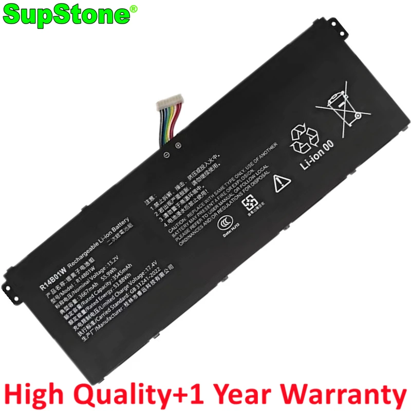 SupStone R14B01W Laptop Battery For Xiaomi Redmibook 14 16 Inch XMA1901-AA/AG/DG/BB/YN/DJ XMA2002 Ryzen 4500U 4ICP5/6/70 R14BO1W
