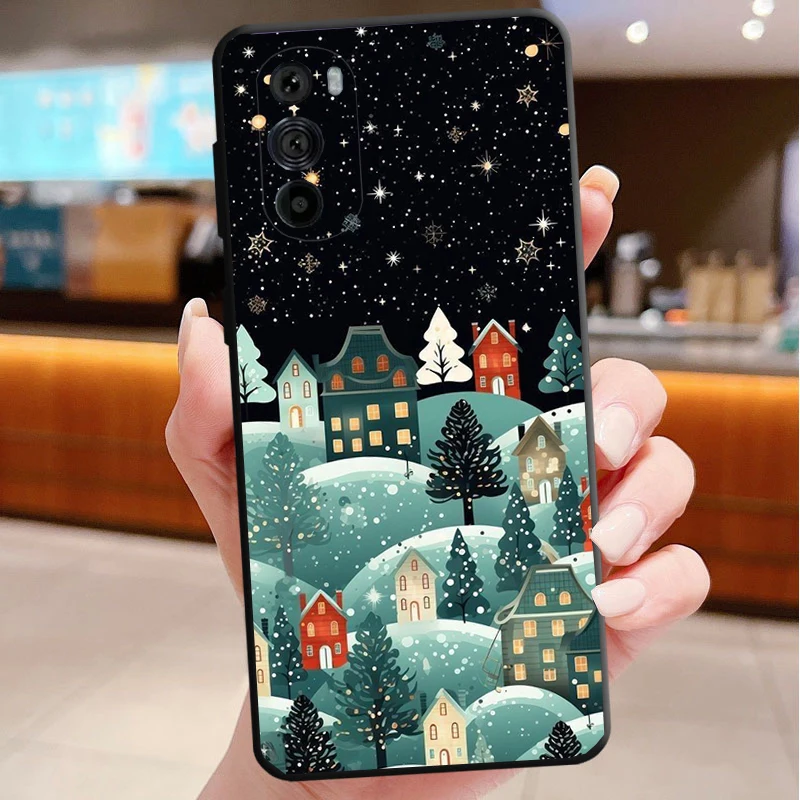 الشتاء عيد الميلاد ندفة الثلج جراب هاتف لموتورولا إيدج 60 50 40 برو 60 50 40 30 الترا نيو فيوجن موتو G اللعب G ستايلس #5