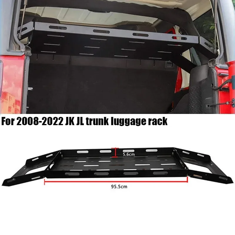 Rear Trunk Interior Cargo Storage Basket for 2008-2022 Jeep Wrangler JK JL Unlimited 4 Door Hardtops Luggage Carrier Rack Shelf