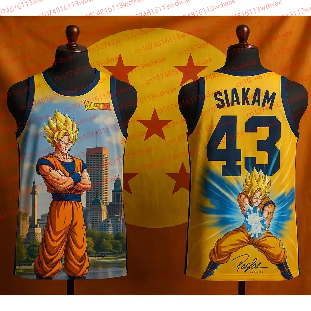

Комплект баскетбольного трикотажа PASCAL Siakam 43, баскетбольный жилет Dragon Ball Super Saiya 2025 года, спортивный баскетбольный жилет Goku, американский жилет