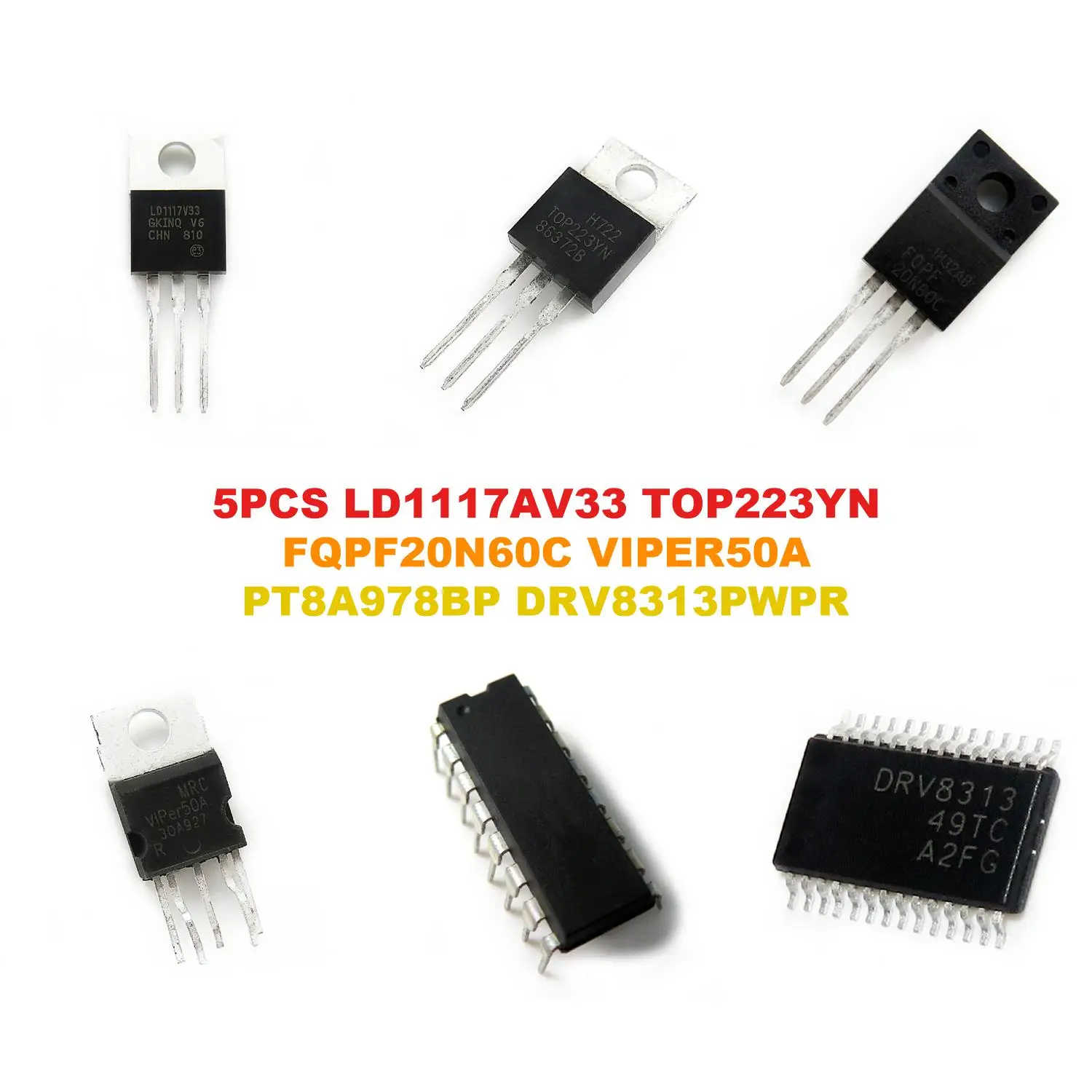 LD1117AV33 TOP223YN FQPF20N60C VIPER50A PT8A978BP DRV8313PWPR