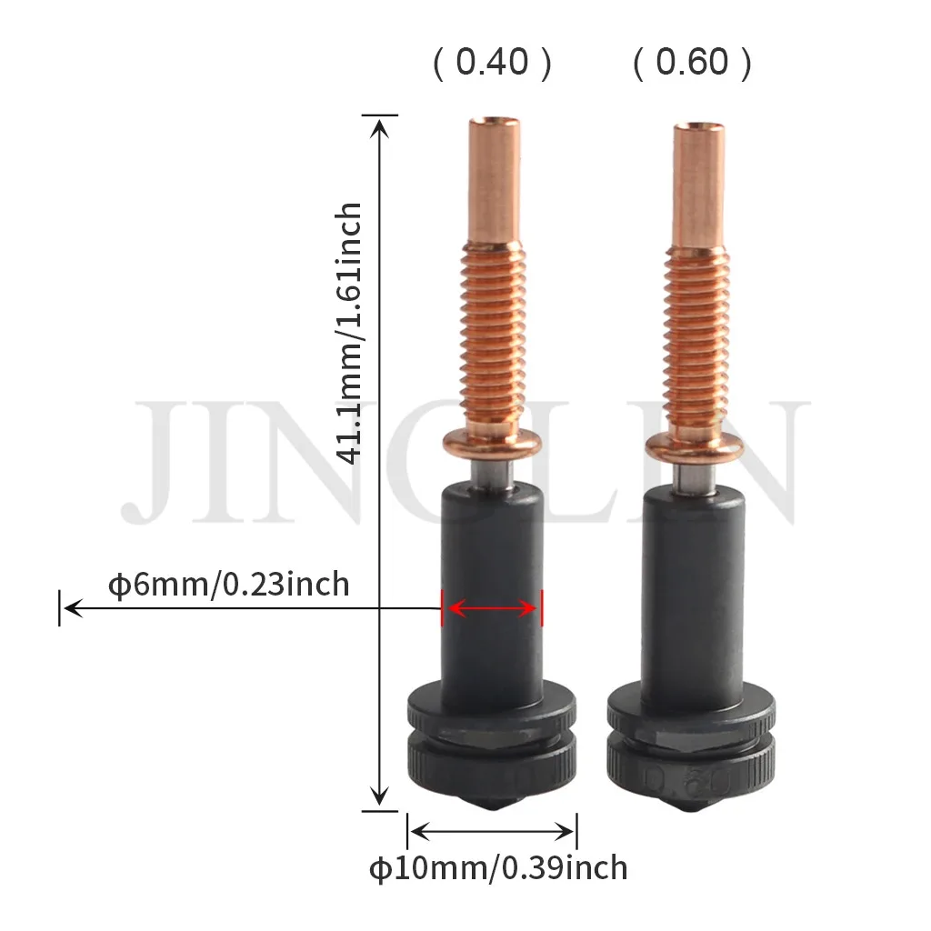 Verbesserte Düse für E3D REVO Hotends 0,4mm/0,6mm Hochdurchsatzdüsen aus gehärtetem Stahl/Kupfer/Titan/TC4-Material – Detail 2