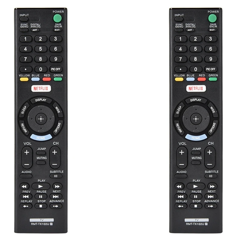 2X Smart TV Remote Control For Sony Rmt-Tx102u For Rmt-Tx100d Rmt-Tx101j Rmt-Tx101d Rmt-Tx100e Rmt-Tx101e Rmt-Tx200