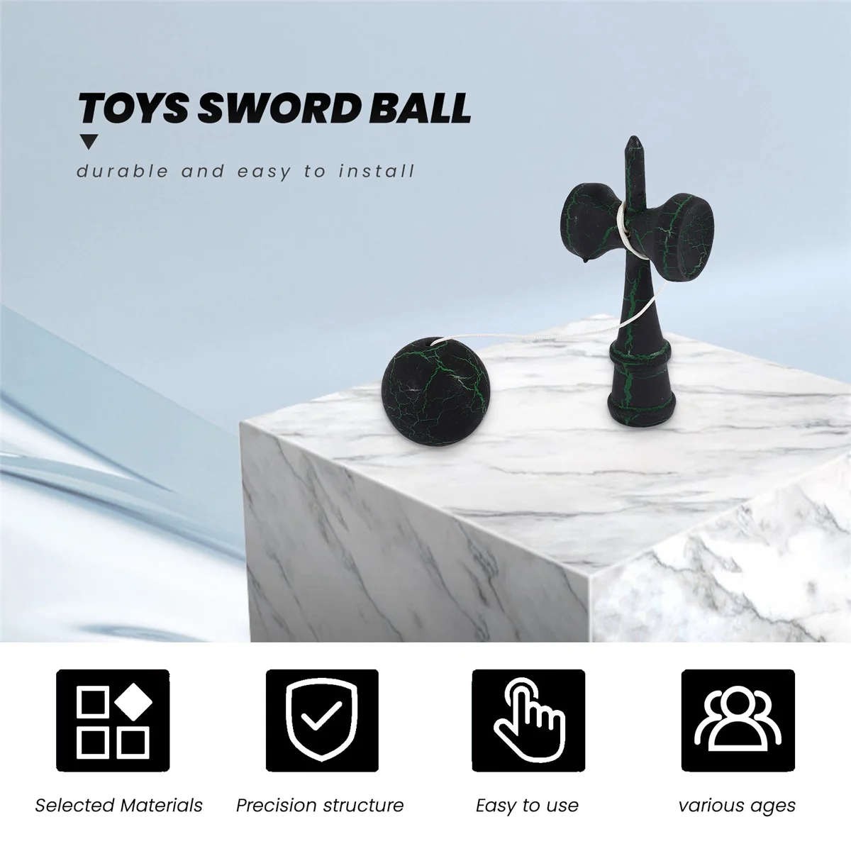 Wooden Crack Paint Kendama Toys Sword Ball Professional Wooden Toy Skillful Juggling Ball Game Toy For Children