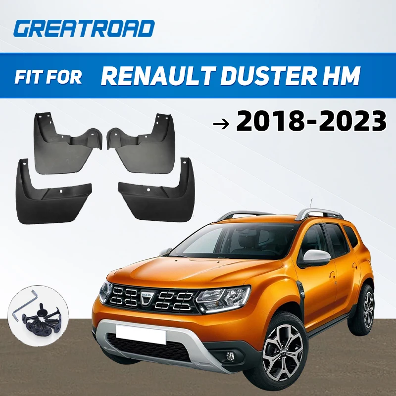 Mudguards for Renault Duster HM 2018~2022 Accessories Dacia Duster 2019 2020 2021 Mudflap Guards Front Rear Fender Wheels Flare