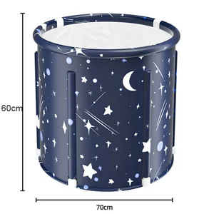 دلو حمام قابل للطي للأطفال والكبار مادة PVC حمام ساخن العلاج بالثلج ساونا حمام دلو حمام سباحة أعلى 5 مبيعات لحمامات الثلج - رقم 4