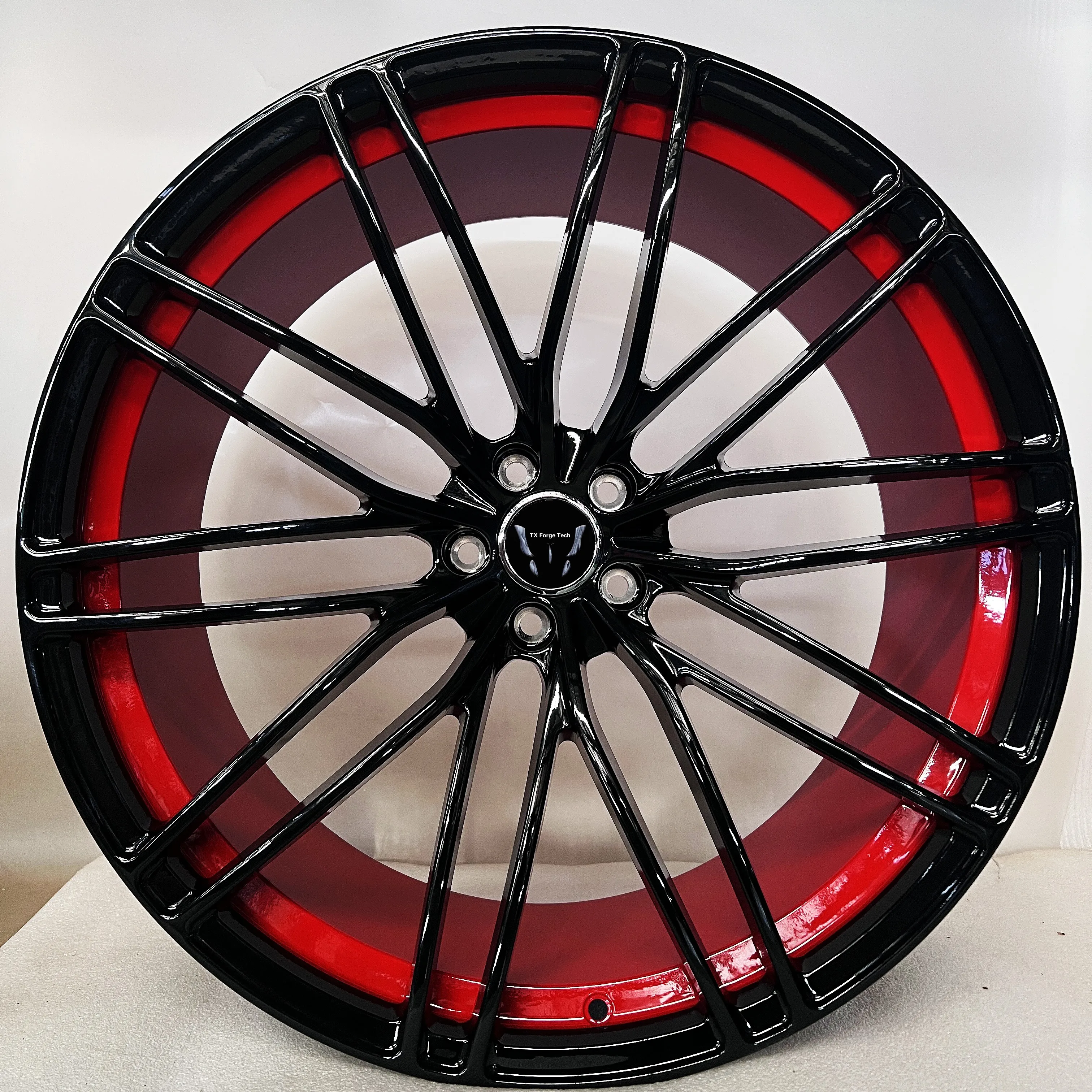 Source Factory Custom Aluminum Alloy  Rims Modified Hub 18 19 20 21 Inch Red Forged Wheels