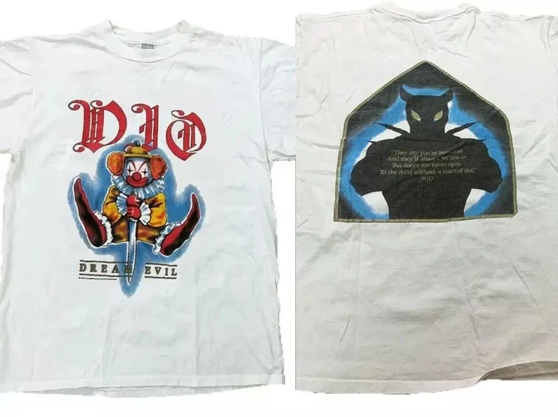 تي شيرت 2026 Dio Dream Evil Tour 1987 للحفلات الموسيقية الفاخرة الراقية لكل من الرجال والنساء Y2k #1