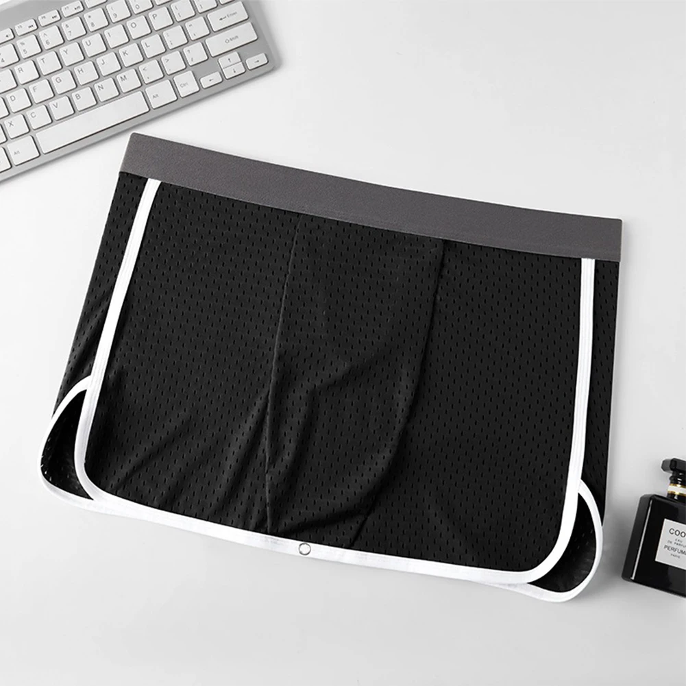 الملابس الداخلية الرجال الملابس الداخلية الخريف الملاكم ملخصات عادية عالية تمتد الحرير الجليد مفتوحة المنشعب القدرة على الجنس قصيرة عطلة يومية