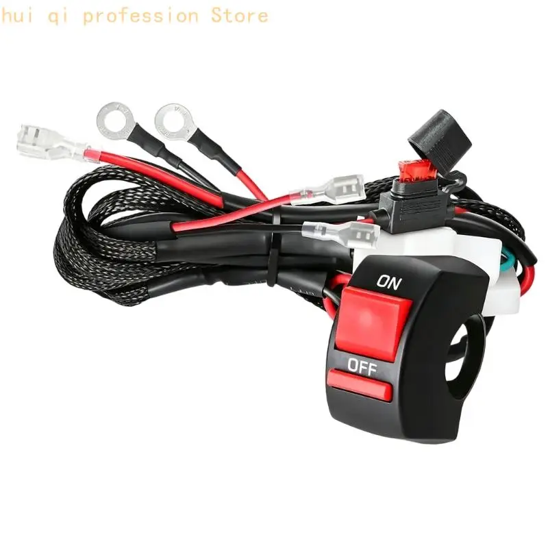 Motorrad-Lichtlenker-Kabelbaum-Set 12 V mit Stangenschalter für Zusatzlampen H8WE – Detail 9