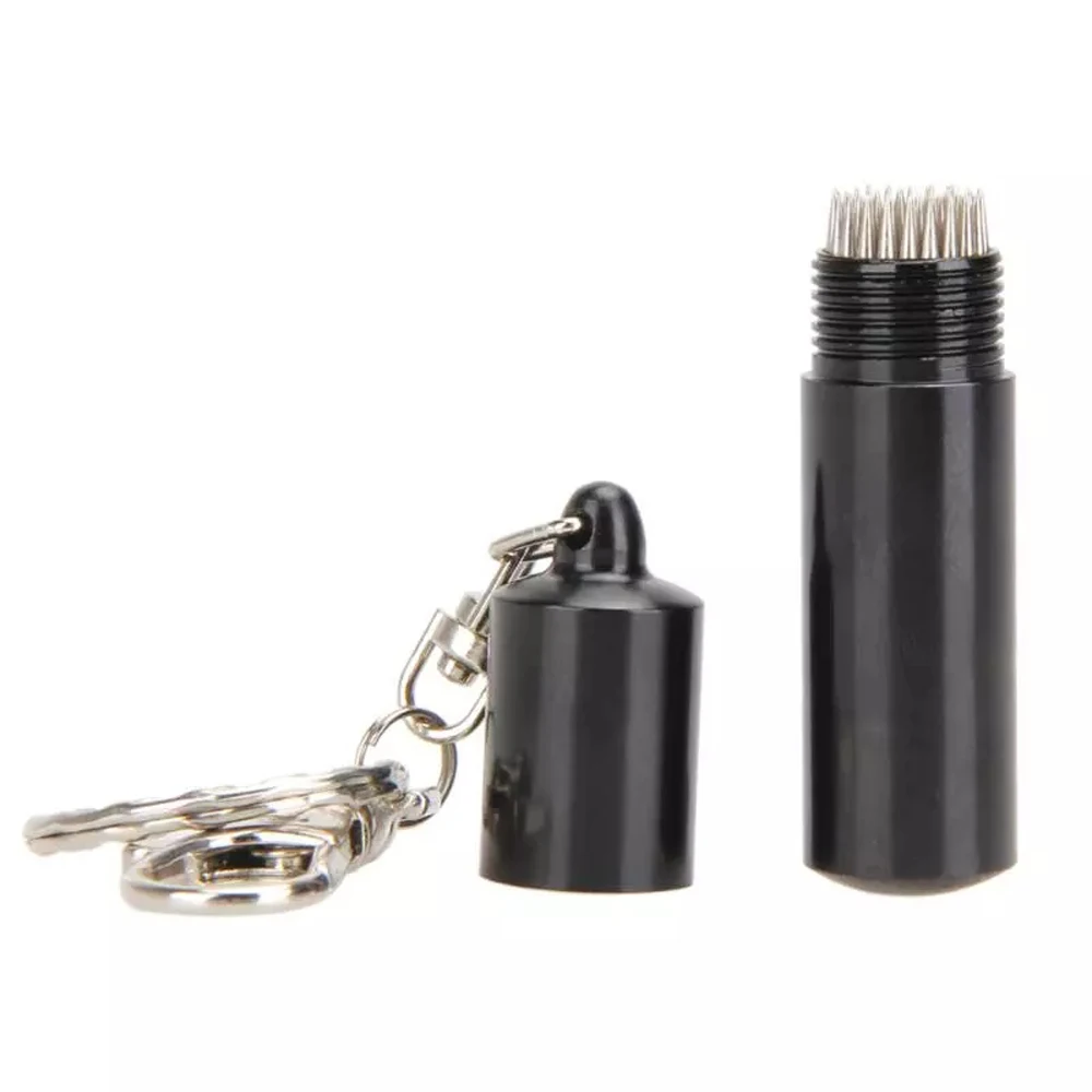 Repair Tool with Keychain Metal Black Billiard Cue Tip Shaper Needle Thorn Tool Pool Cue Tip Shaper Snooker Stick Pick