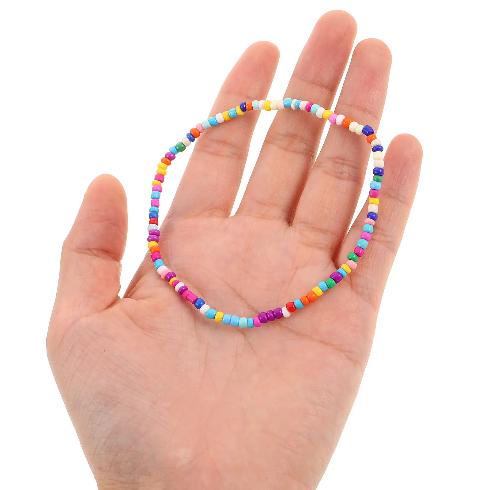 17pcs Boho Beaded Anklet Handmade Glass Beads Adjustable Bracelet For Women Multicolor Elastic Jewelry Summer Beach Party