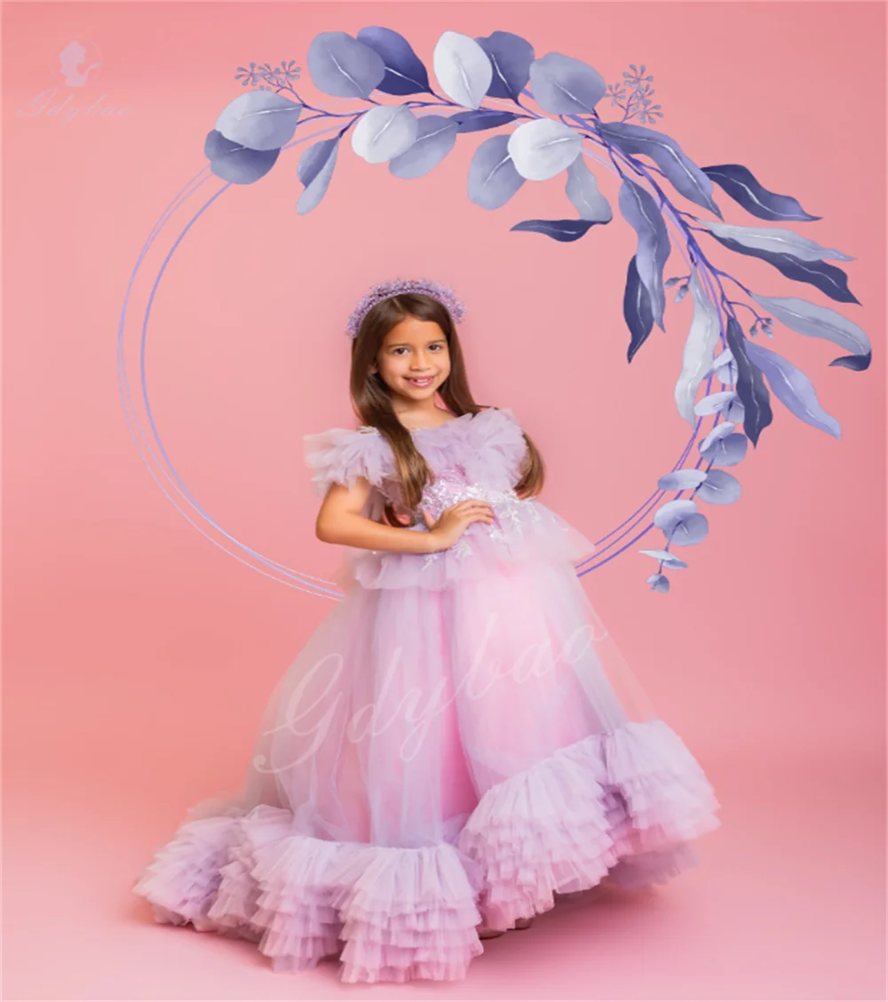 

Flower Girl Dress Fluffy Design Thin Shoulder Straps Mesh Sleeveless Uitable For Formal Occasions Children's Piano Performances