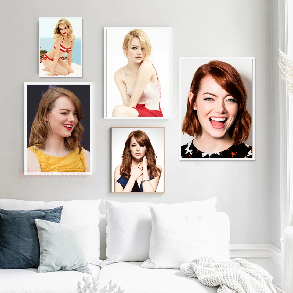 إيما ستون المشارك فيلم ستار جدار الفن قماش للعيش الفتيات غرفة المنزل غرفة نوم زخارف للحانات اللوحة