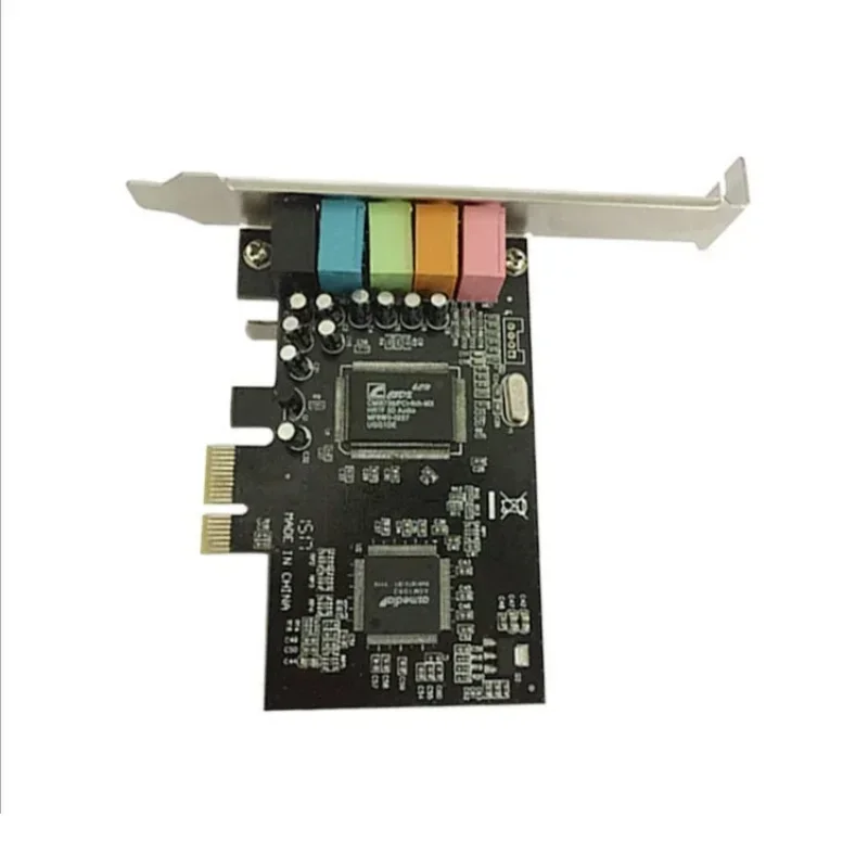 1pcs 5.1 Desktop Computer Built-in Independent PCI-E8738 Stereo 6-channel Computer Cables Connectors PCIe Sound Card