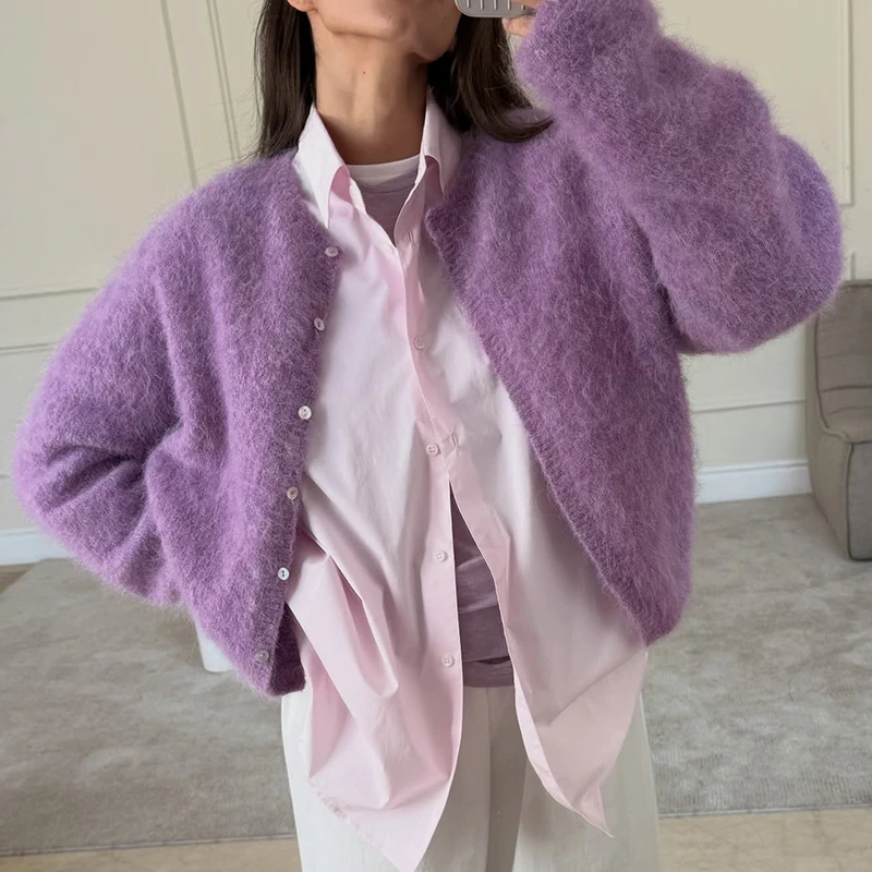 2026 O Neck Single Breasted Multi Color Women Sweater Warm Comfortable Long Sleeved Sweater Coat New Autumn Wool Short Cardigan