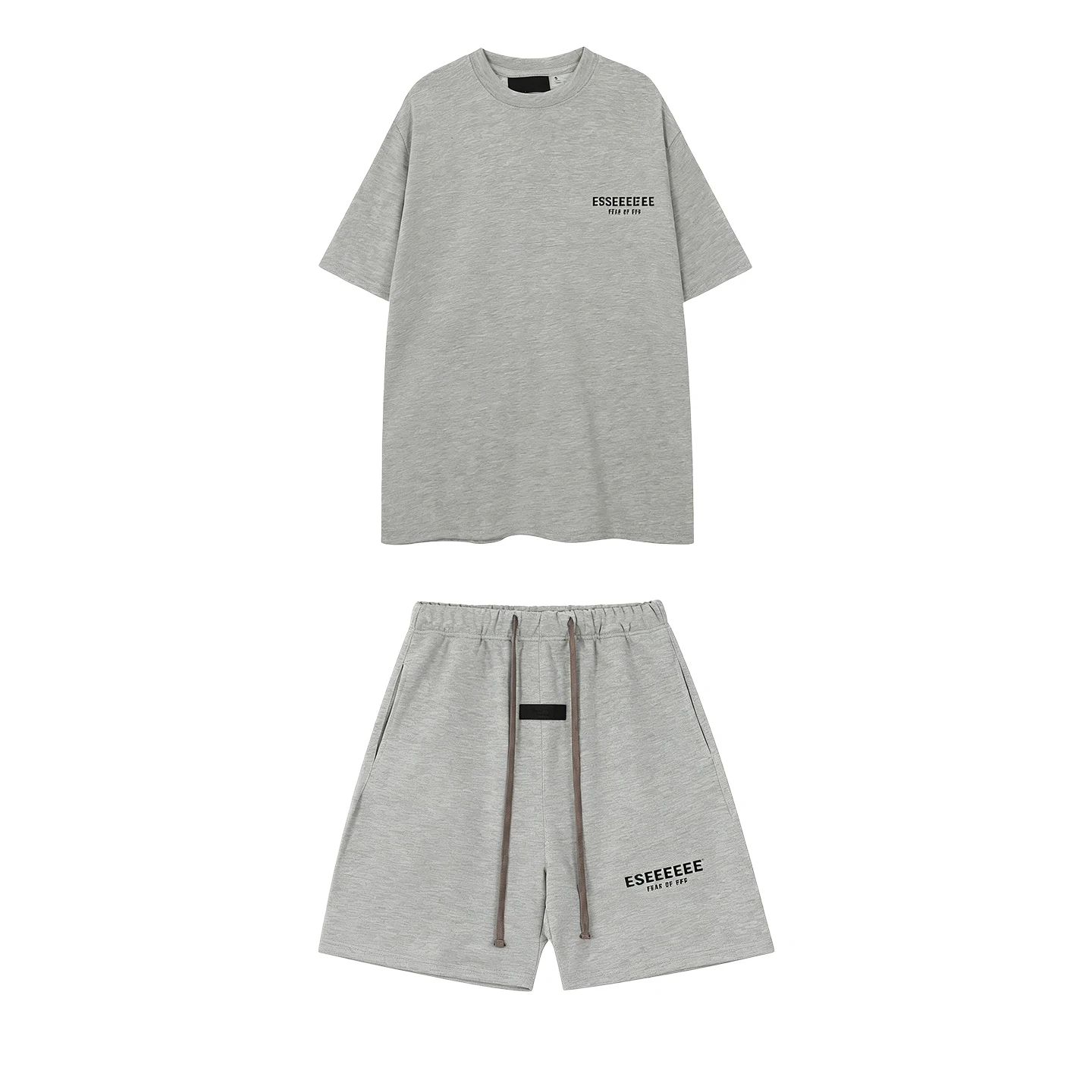 2SP Classic Brand High-quality Men's T-shirts Sets Luxury Design Metallic Texture Letter Cotton T-shirt Couple Loose Shorts Suit view 4