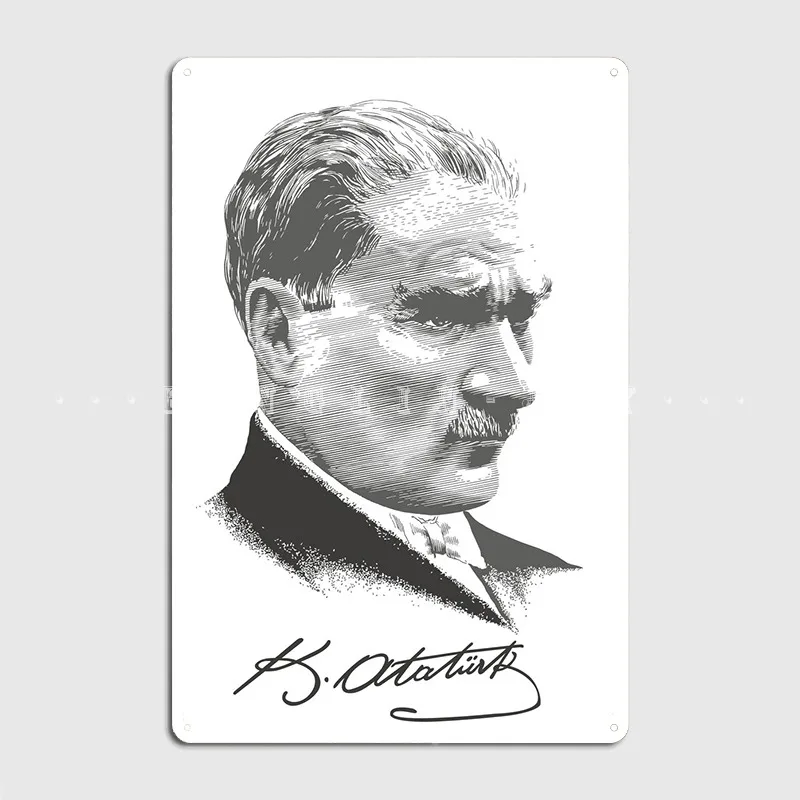 Ataturk World Leader Metal Plaque Poster Printing Kitchen Wall Plaque Wall Mural Tin Sign Poster