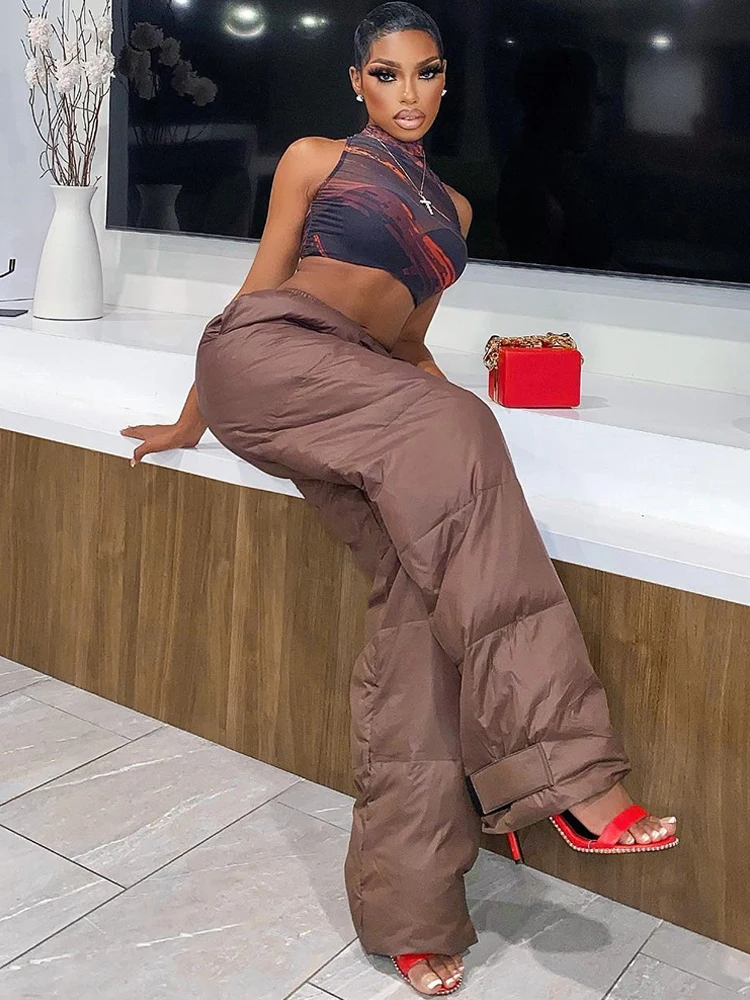 Women Drawstring Soft Wide Leg Green Pants High Waist Casual Cotton Trousers 2023 Fall Winter Thick Warm Straight Sweatpants