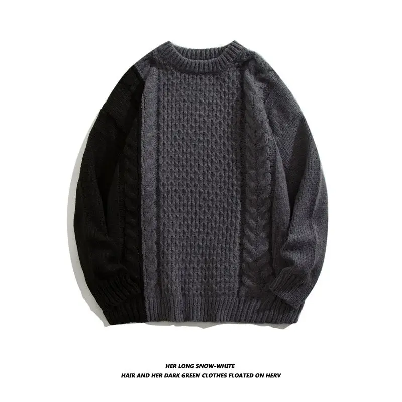 

Цветной вязаный свитер свободного покроя осень-зима Faion винтажный бренд из полиэфирного волокна Long Sve Crew Ne