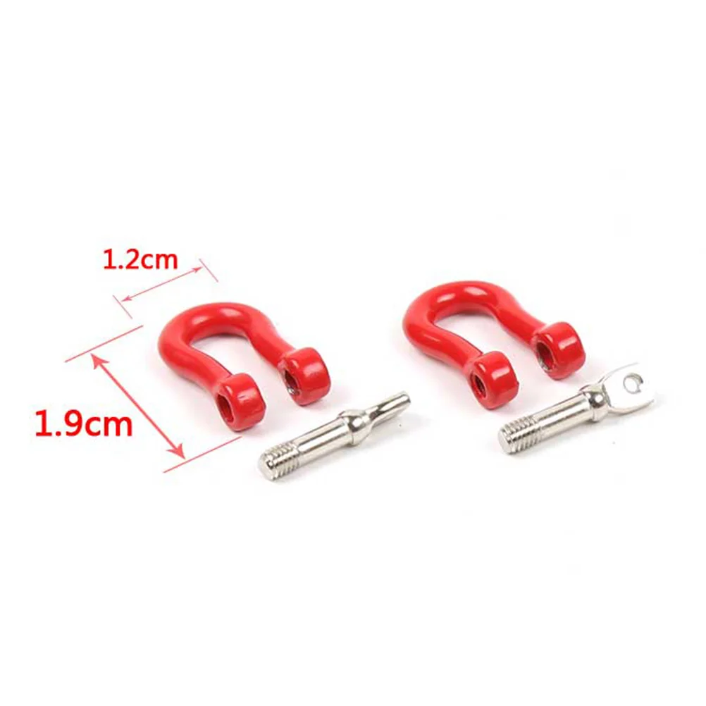 1 Pair/2pcs Useful Universal U Shape Ring Track Durable Racing Style Tow Hook Decoration for Car Truck (Red)