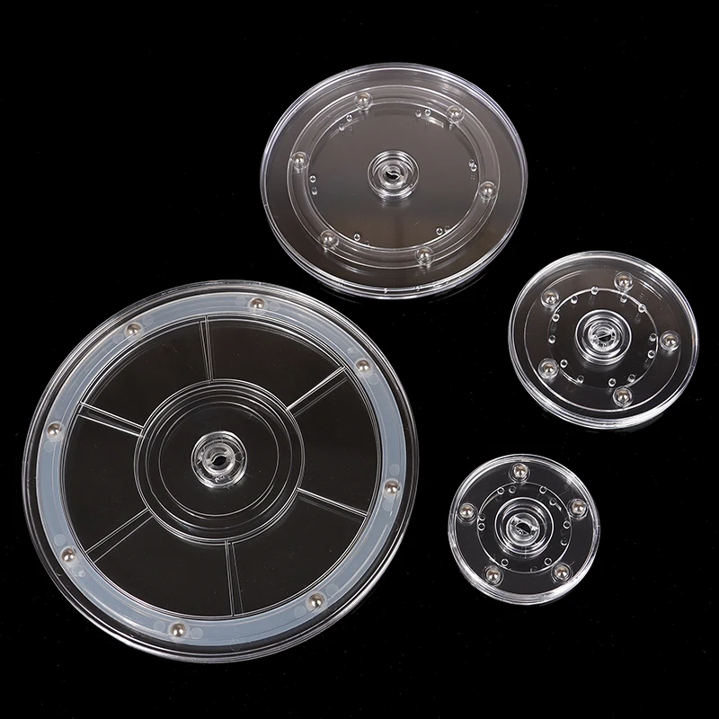 7-20cm Acrylic 360 Rotating Display Stand Turntable Transparent Round Base Lazy Jewelry Decor Swivel Plates Furniture Hardware