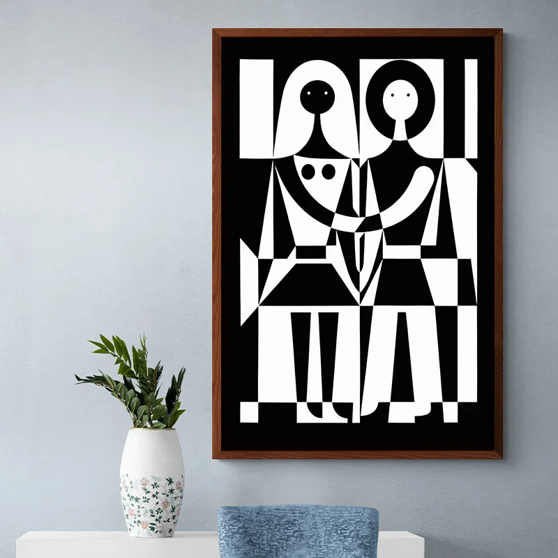 لوحة قماشية سريالية ، أم معها بارلر ، ملصق فرنسي مشهور ، عمل فني ، رسم جداري ، صورة للغرفة ، المنزل ، ديكور المكتب #3