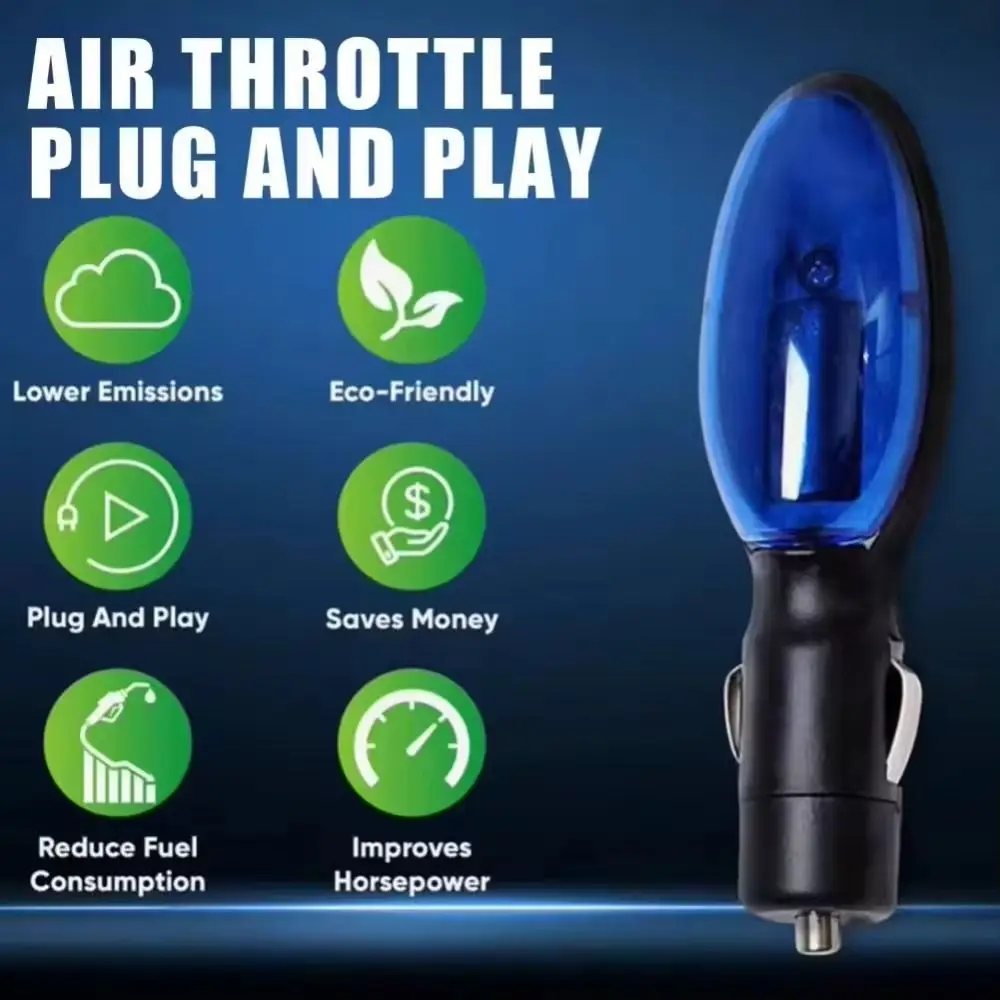 12 V Plug And Play Plug-and-Play Fuel Saver Universal Fit Portable Gas Saver Device Blue Fuel Saver Car Tool Sync Drive