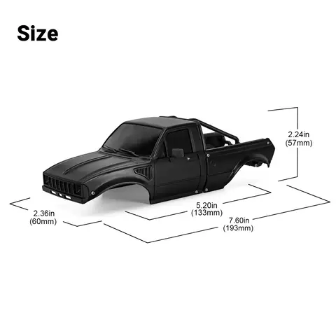 INJORA IR60-24 Pickup Hård Kaross med Flakregel för 1/24 RC Crawler Axial SCX24 C10 Bronco Jeep Wrangler Base Camp 4Runner 8 best sales axiella scx24-kroppar - №6